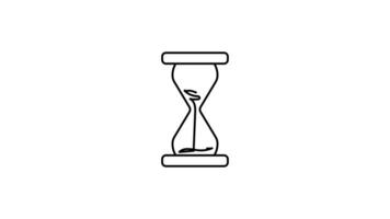 simple line art hourglass animation video of motion graphic design