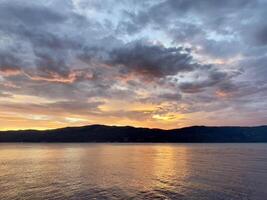 sunset over lake tahoe photo