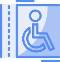 Handicap parking Line Filled Blue Icon vector