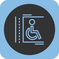 Handicap parking Linear Round Icon vector