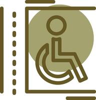 Handicap parking Linear Circle Icon vector