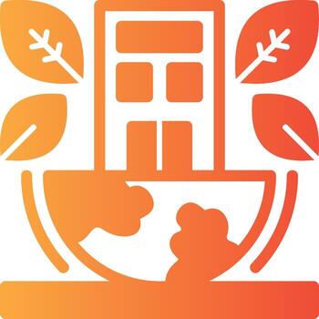 sostenible arquitectura sólido multi degradado icono vector