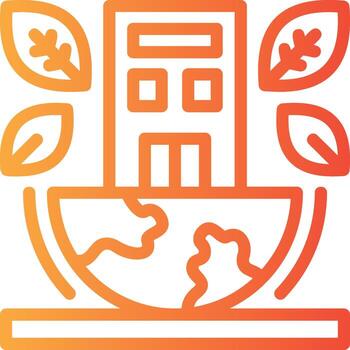 sostenible arquitectura lineal degradado icono vector