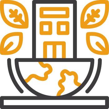 sostenible arquitectura línea dos color icono vector