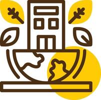Sustainable architecture Yellow Lieanr Circle Icon vector