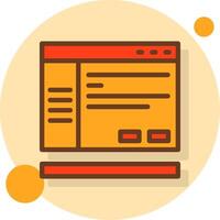 Settings Filled Shadow Circle Icon vector