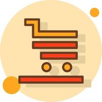 Cart Filled Shadow Circle Icon vector