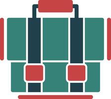 Briefcase Glyph Two Color Icon vector