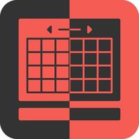 Calendar Red Inverse Icon vector