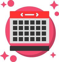 Calendar Tailed Color Icon vector