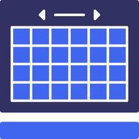 calendario sólido dos color icono vector