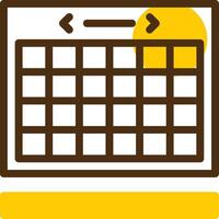 Calendar Yellow Lieanr Circle Icon vector