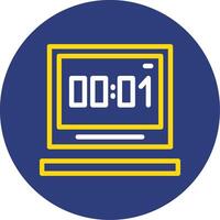 Clock Dual Line Circle Icon vector