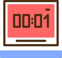 reloj color lleno icono vector