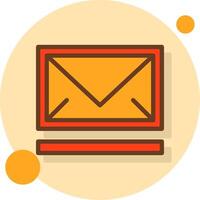 Mail Filled Shadow Circle Icon vector