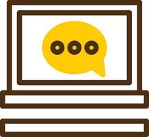 Chat Yellow Lieanr Circle Icon vector
