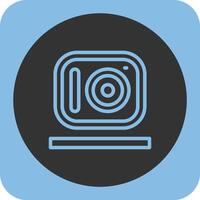 Camera Linear Round Icon vector