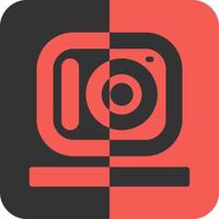 Camera Red Inverse Icon vector