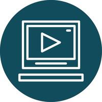 Video Outline Circle Icon vector