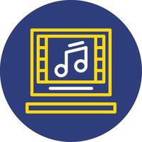 Music Dual Line Circle Icon vector