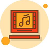 Music Filled Shadow Circle Icon vector