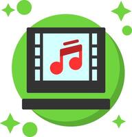 Music Tailed Color Icon vector