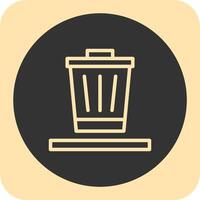 Trash Linear Round Icon vector
