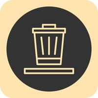 Trash Linear Round Icon vector