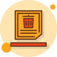 Delete Filled Shadow Circle Icon vector