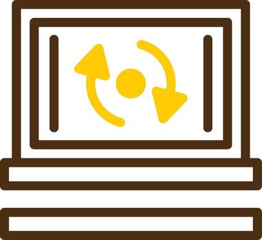 actualizar amarillo mentir circulo icono vector