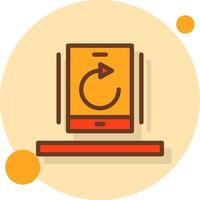 Undo Filled Shadow Circle Icon vector