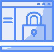 Lock Line Filled Blue Icon vector