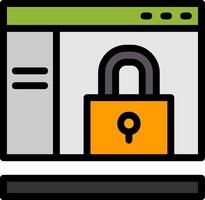 Lock Line Filled Icon vector