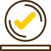 Checkmark circle Yellow Lieanr Circle Icon vector