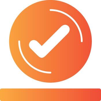 Checkmark circle Solid Multi Gradient Icon vector