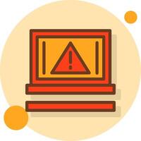 Warning Filled Shadow Circle Icon vector