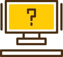 Question mark Yellow Lieanr Circle Icon vector