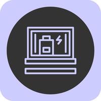 Battery Linear Round Icon vector