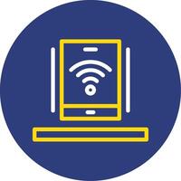 Wi-Fi Dual Line Circle Icon vector
