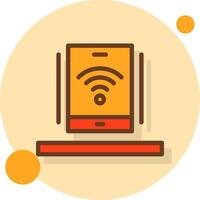 Wi-Fi Filled Shadow Circle Icon vector