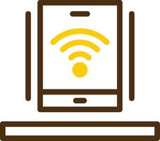 Wi-Fi Yellow Lieanr Circle Icon vector