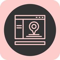 GPS Linear Round Icon vector