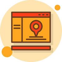 GPS Filled Shadow Circle Icon vector