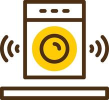 Speaker Yellow Lieanr Circle Icon vector