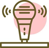 Microphone Linear Circle Icon vector