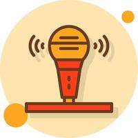 Microphone Filled Shadow Circle Icon vector