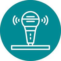 Microphone Outline Circle Icon vector