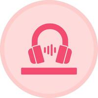 Headphones Multicolor Circle Icon vector