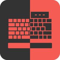 teclado rojo inverso icono vector