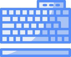 Keyboard Line Filled Blue Icon vector